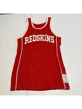 Vintage Basketball Jersey Mens 36 Red Track Tank Top Sand Knit USA 50s 60s